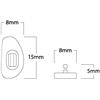 15 mm D-Shape, Plastic Snap Nose Pad (bag of 25 pairs)