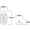 15 mm D-Shape, Silicone, Snap Nose Pad (bag of 25 pairs)