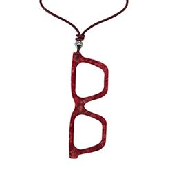 Necklace - Brown/Red Multi - Square