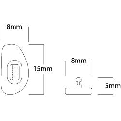 15 mm D-Shape, Plastic Snap Nose Pad (bag of 25 pairs)