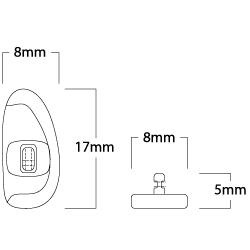 17 mm D-Shape, Plastic Snap Nose Pad (bag of 25 pairs)