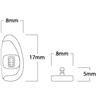 17 mm D-Shape, Plastic Snap Nose Pad (bag of 25 pairs)