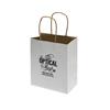 IMPRINTED WHITE Kraft Bags - Small 6.5 W x 3.25 D x 8" H (100/box | Minimum order - 5 boxes)