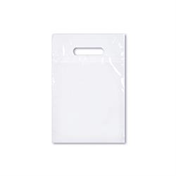 IMPRINTED White Plastic Bags (100 per box/500 pc. minimum for imprint)