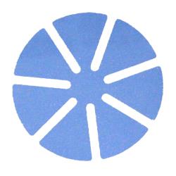 2-Step Fining Pads for Plastic - Second Fine - 80 mm 9 Micron Blue - 7-Petal
