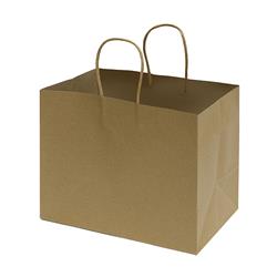 NON-IMPRINTED NATURAL Kraft Bags - Large 10 W x 6 D x 8" H (100/box)