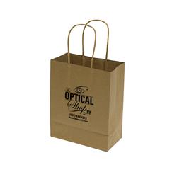 IMPRINTED NATURAL Kraft Bags - Small 6.5 W x 3.25 D x 8" H (100/box | Minimum order - 5 boxes)