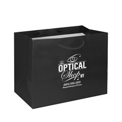 IMPRINTED BLACK Large Paper Bag 10 W x 6 D x 8" H (100/box | Minimum order - 5 boxes)