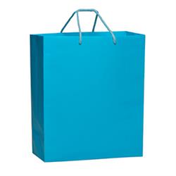 Unprinted Boutique Paper Bag - Matte Sky Blue LARGE 10x4x12 (100 bags per box)