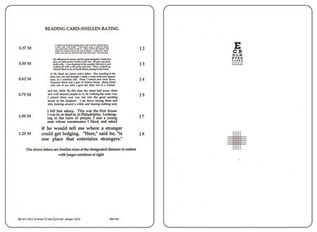 Snellen and Tumbling E eye chart