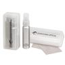 IMPRINTED "The Box" Lens Cleaner Kit - 1 oz. - Clear Sprayer & Gray Cloth (100/box) (Minimum Order: 2 cases)